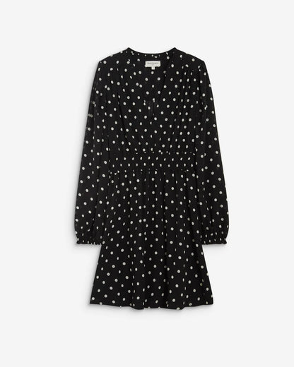 GRACE & MILA | Robe courte fluide à pois 'Ailona' | Noire
