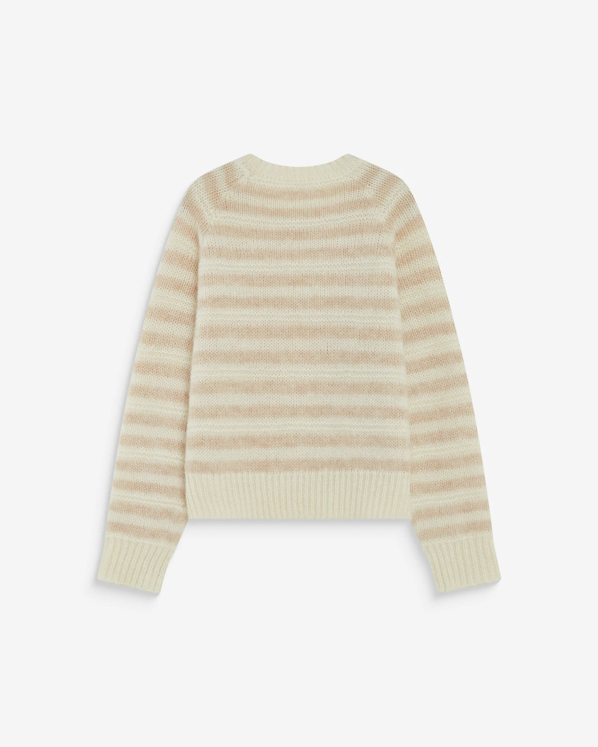 GRACE & MILA | Pull en maille mélangée d’alpaga à rayures beige 'Aimond' | Beige