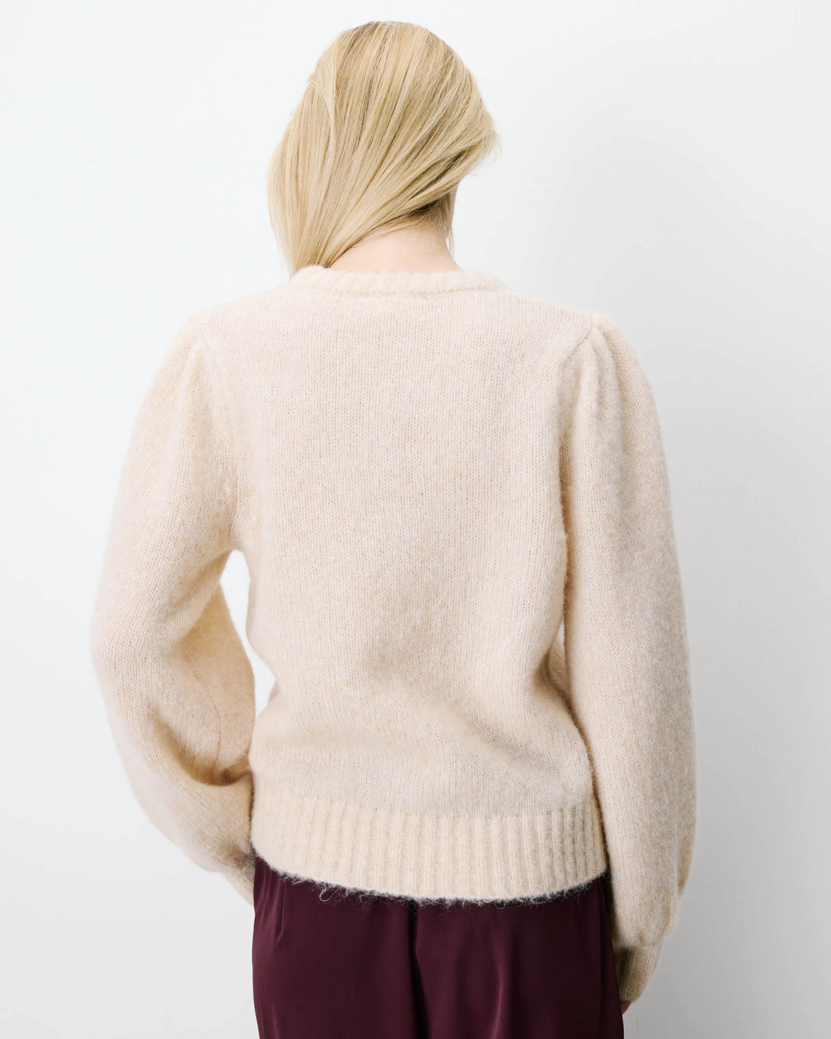 GRACE & MILA | Pull à épaules froncées 'Antoine' | Beige