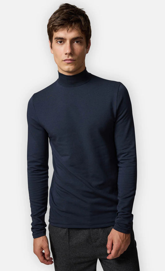 Kiefermann | Sweat-shirt à col montant- Bleu marine