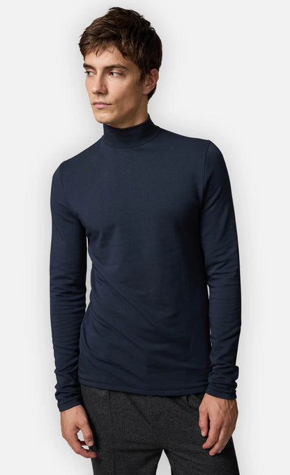 Kiefermann | Sweat-shirt à col montant- Bleu marine