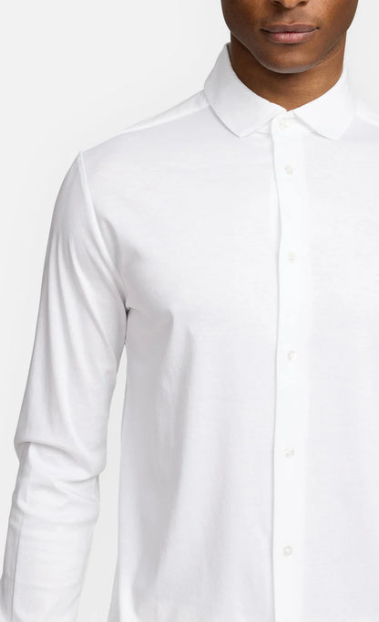 Kiefermann | Chemise en jersey de coton mercerisé- Blanche