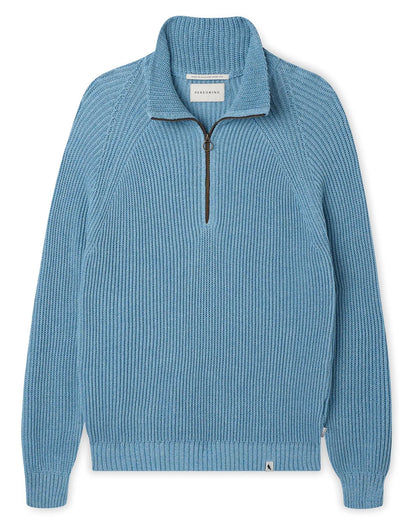 Peregrine | Pull en coton à quart de zip ''Felix'' - Ocean