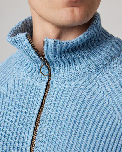 Peregrine | Pull en coton à quart de zip ''Felix'' - Ocean
