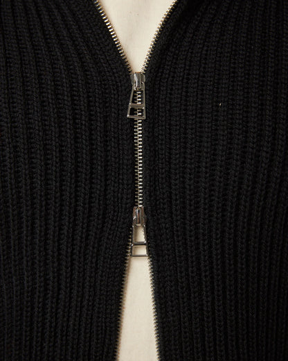 Peregrine | Le Cardigan ''Fisherman'' en laine mérinos - Noir