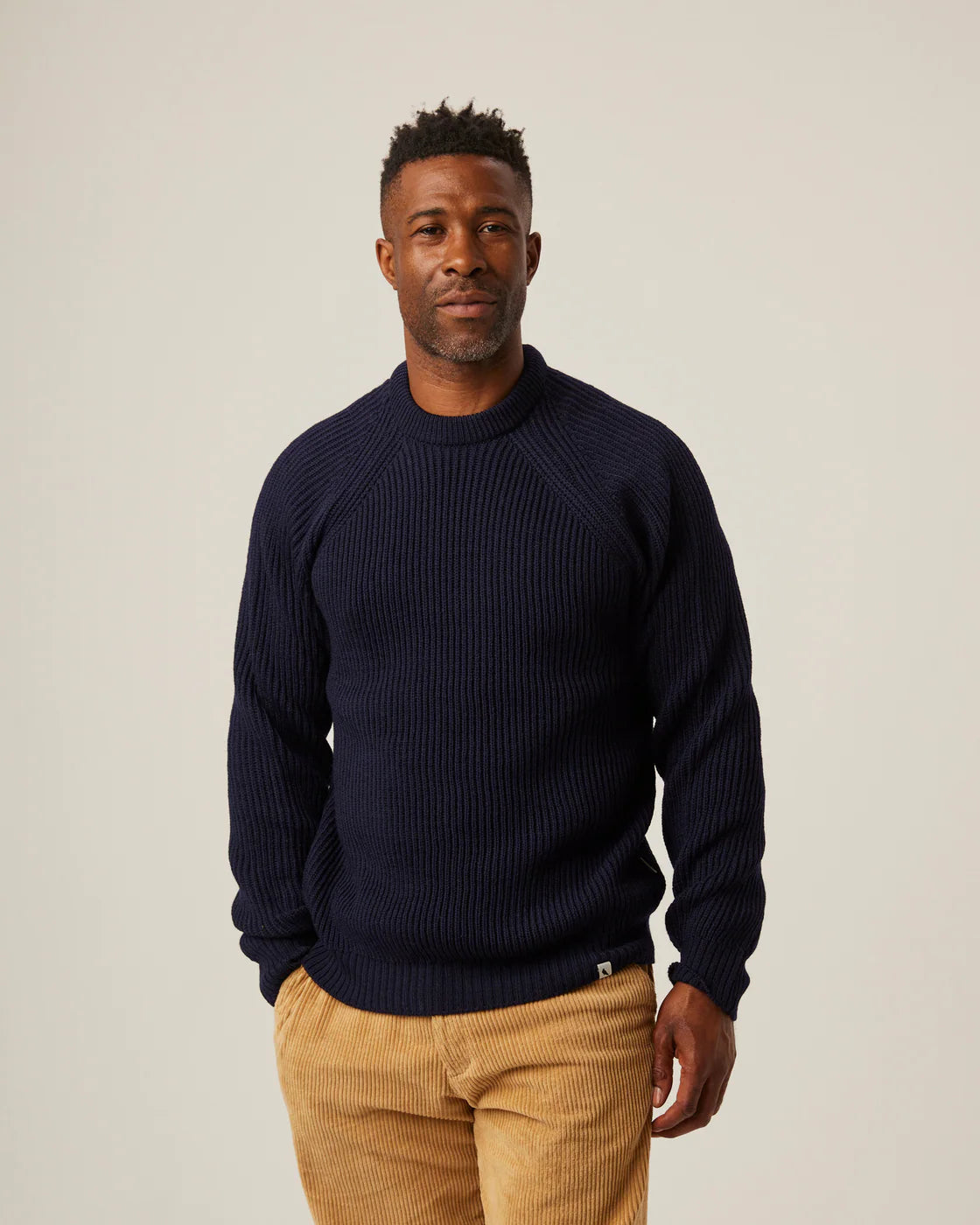 Peregrine | Pull ''Ford'' en laine mérinos  - Marine