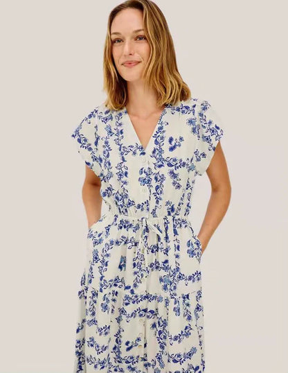 Rails | La robe "Roza"- Bleu et blanche