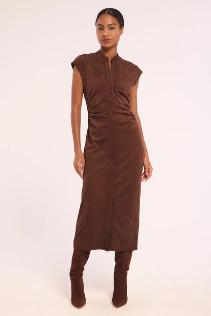 MISA | Robe en Suède 'Maud' | Marron
