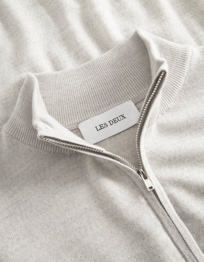 Les Deux | Pull demi-zip "Greyson" - Gris clair