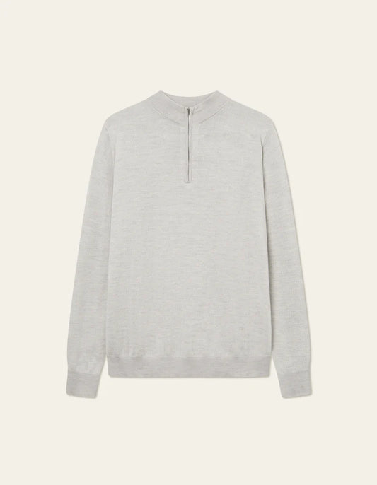 Les Deux | Pull demi-zip "Greyson" - Gris clair