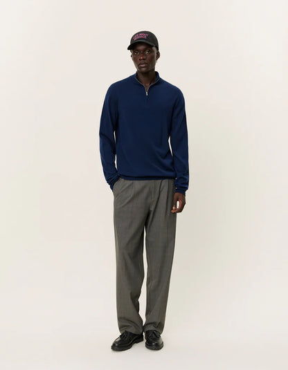 Les Deux | Pull demi-zip "Greyson" - Bleu Marine