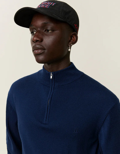 Les Deux | Pull demi-zip "Greyson" - Bleu Marine