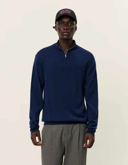 Les Deux | Pull demi-zip "Greyson" - Bleu Marine