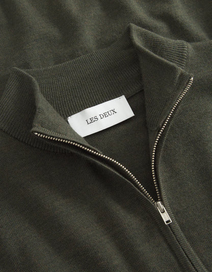 Les Deux | Pull demi-zip "Greyson" - Vert Foret