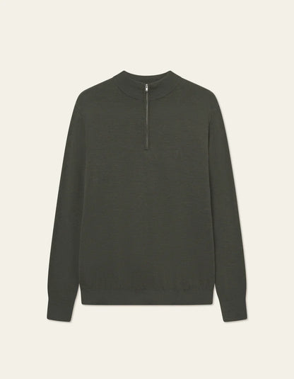 Les Deux | Pull demi-zip "Greyson" - Vert Foret