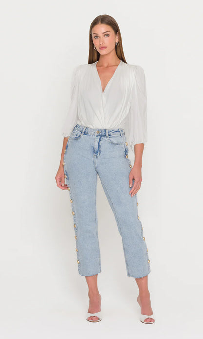 Generation Love | Blouse "Lehti Jersey " - Blanc