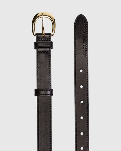 Black Suede Studio | Ceinture en cuir "Half Moon Belt" - Noir et Or