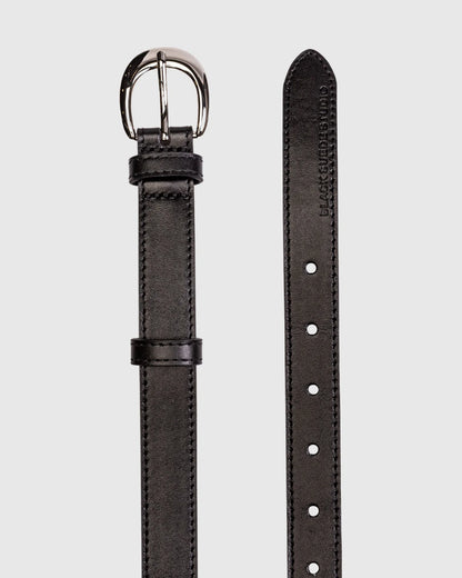 Black Suede Studio | Ceinture en cuir "Half Moon Belt" - Noir et Argent