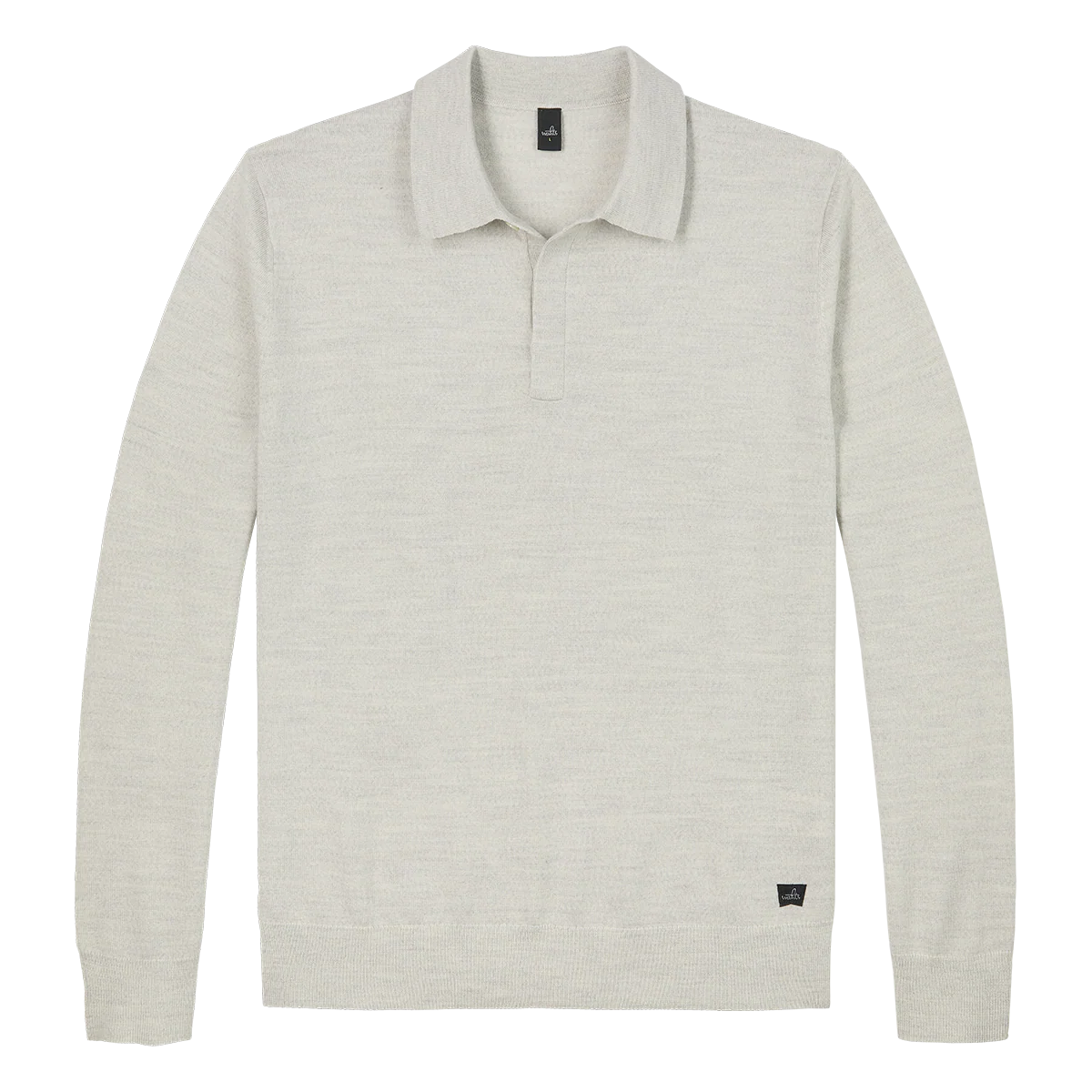 WAHTS | Le polo ''Hall'' en laine mérinos fine - Blanc hivernal