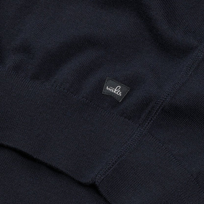 WAHTS | Le polo ''Hall'' en laine mérinos fine - Bleu nuit