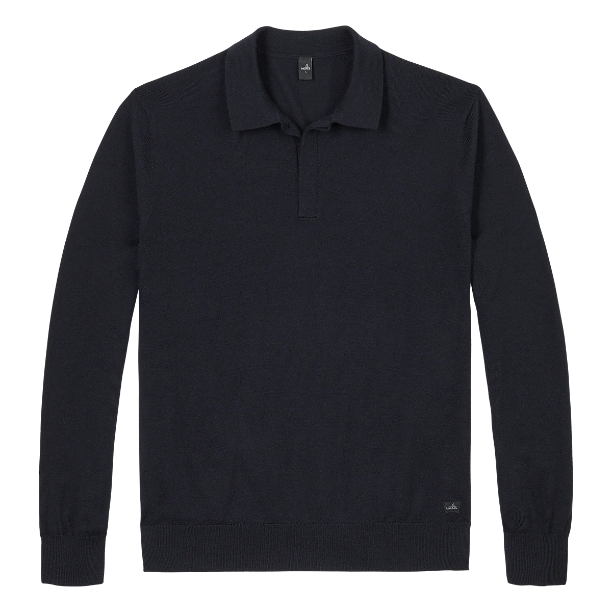 WAHTS | Le polo ''Hall'' en laine mérinos fine - Bleu nuit