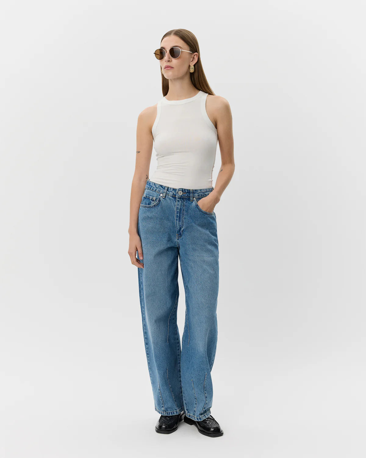 SOFIE SCHNOOR | Jeans coupe ballon "HAVANA"- Bleu denim