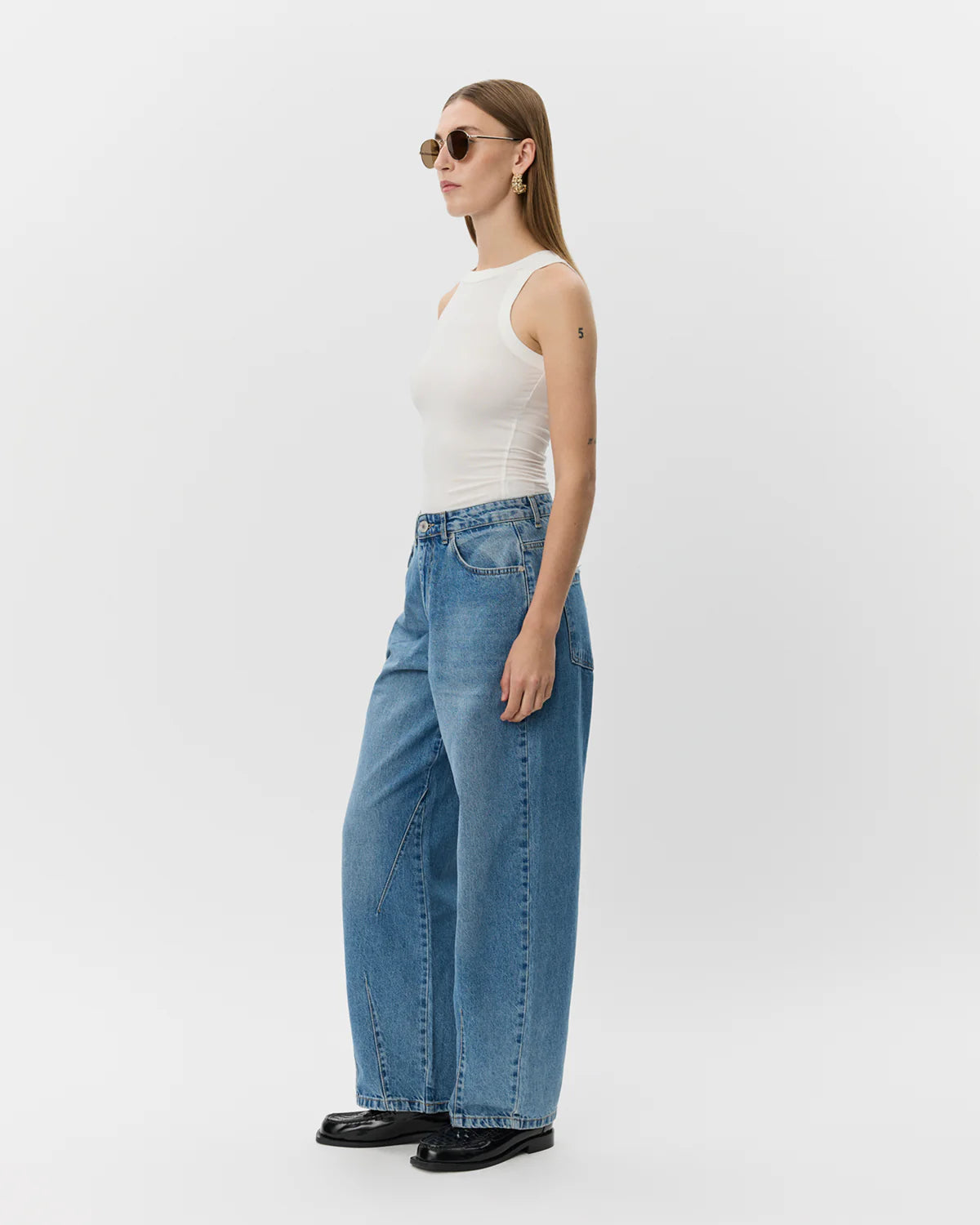 SOFIE SCHNOOR | Jeans coupe ballon "HAVANA"- Bleu denim