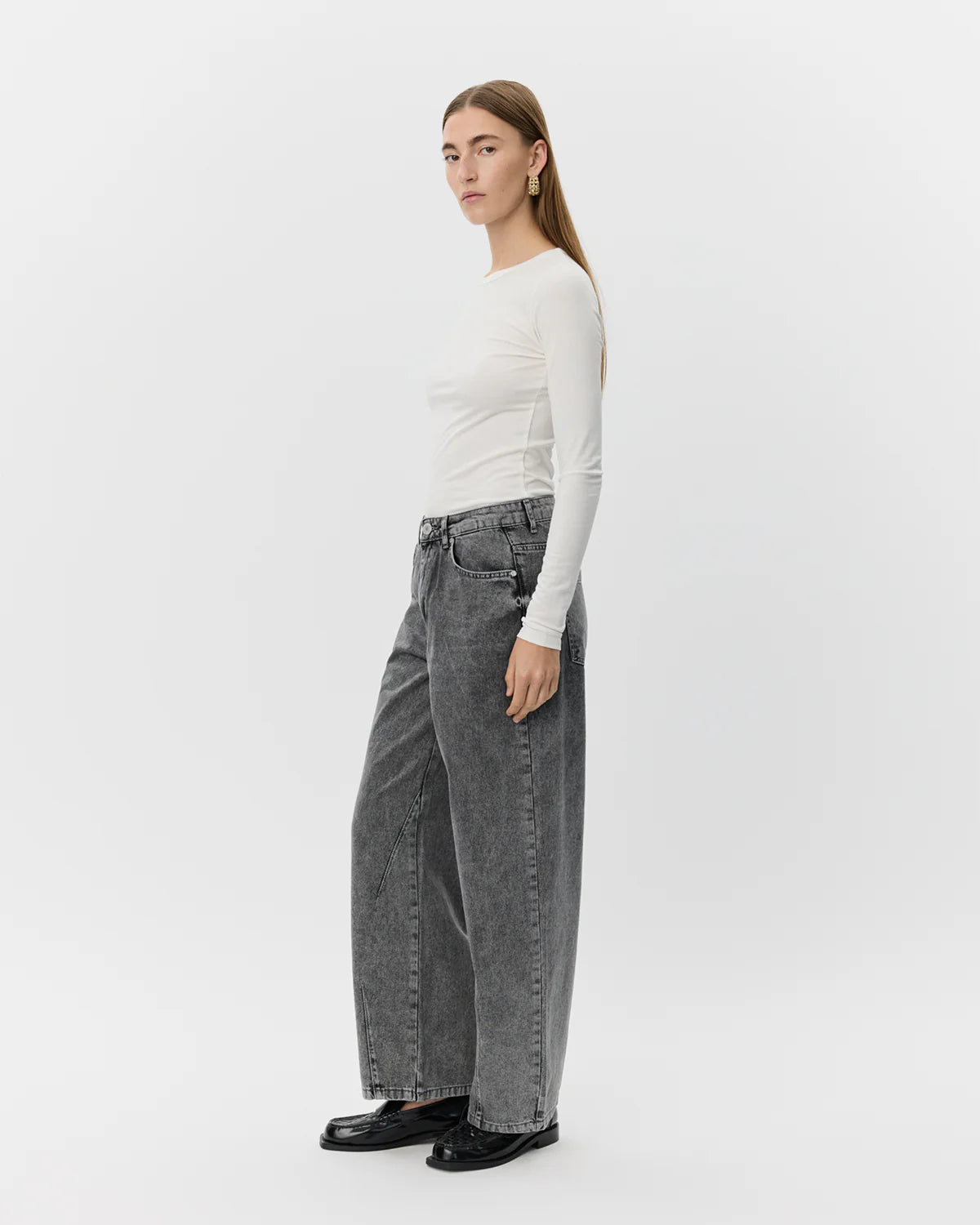 SOFIE SCHNOOR | Jeans coupe ballon "HAVANA"- Gris