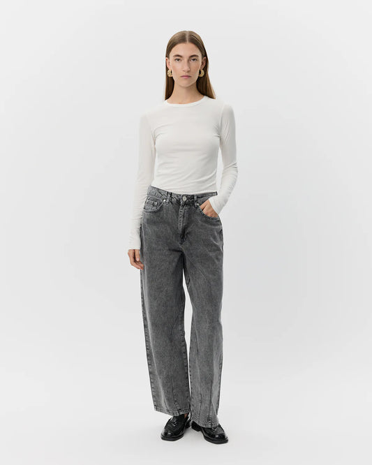 SOFIE SCHNOOR | Jeans coupe ballon "HAVANA"- Gris