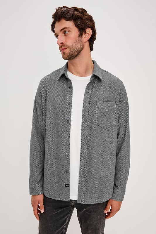 Rails | Chemise ''Hawke'' mélange de coton doux - Twill anthracite