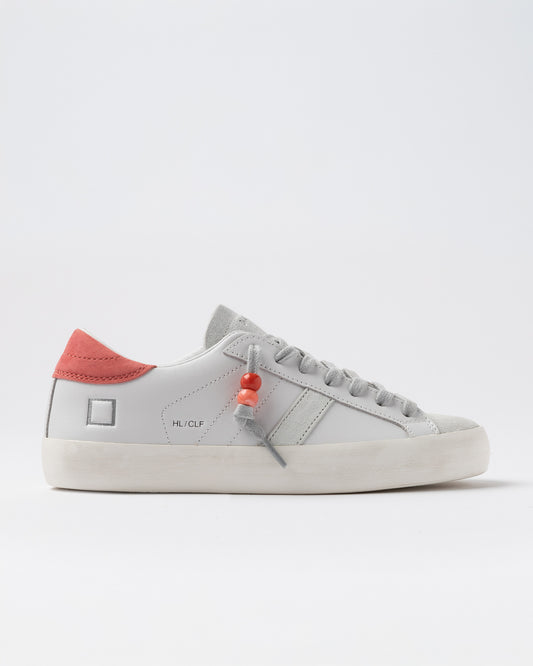 D.A.T.E. | Baskets 'Hill Low Calf' | Blanc & Corail