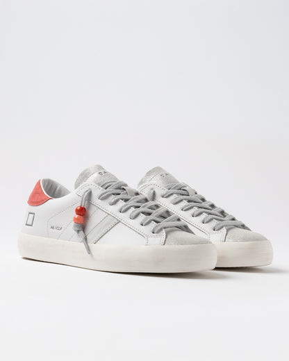 D.A.T.E. | Baskets 'Hill Low Calf' | Blanc & Corail