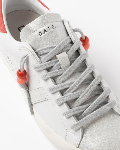 D.A.T.E. | Baskets 'Hill Low Calf' | Blanc & Corail