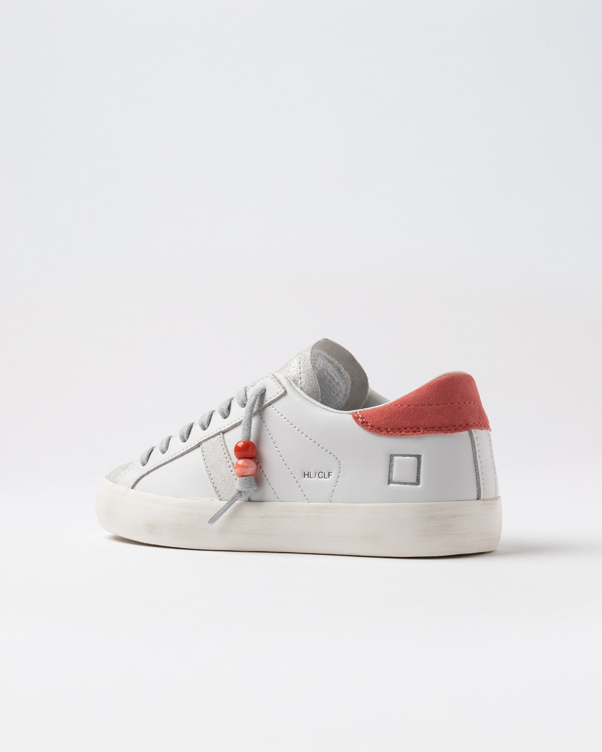 D.A.T.E. | Baskets 'Hill Low Calf' | Blanc & Corail