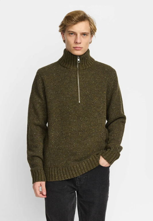 Revolution | Pull en tricot à demi-zip "6619" - Armée