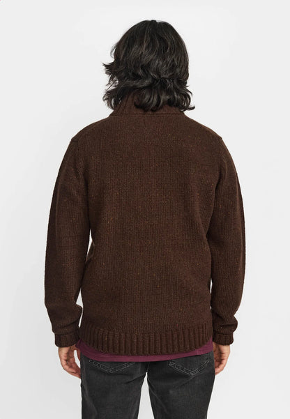Revolution | Pull en tricot à demi-zip "6619" - Brun foncé