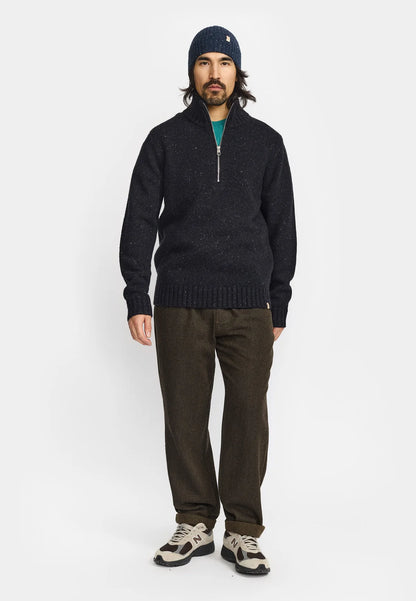 Revolution | Pull en tricot à demi-zip "6619" - Bleu marin foncé