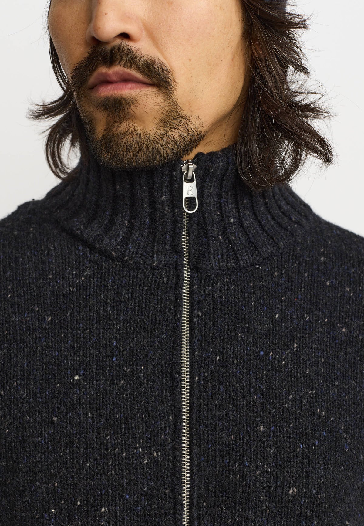 Revolution | Pull en tricot à demi-zip "6619" - Bleu marin foncé