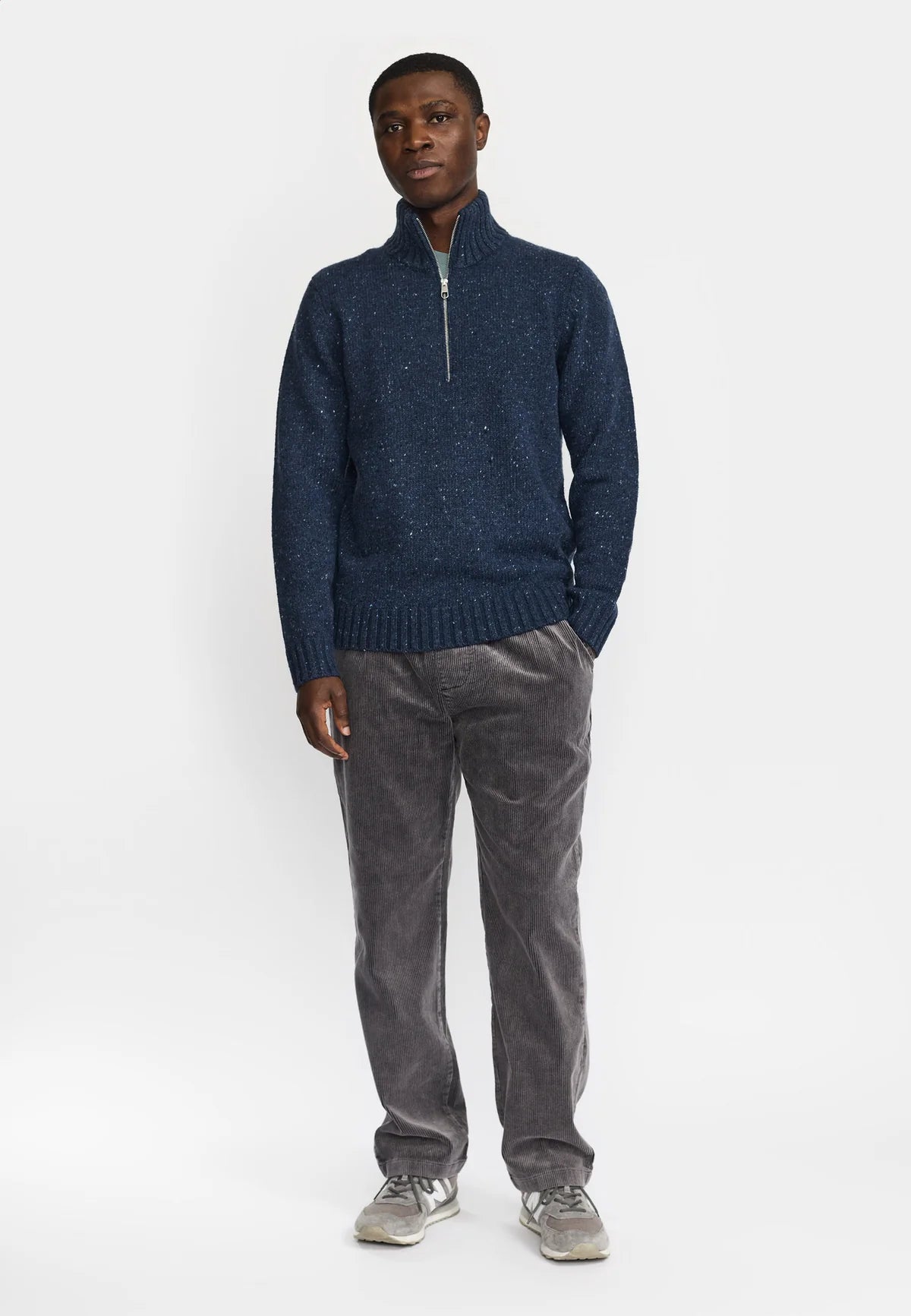 Revolution | Pull en tricot à demi-zip "6619" - Bleu marin