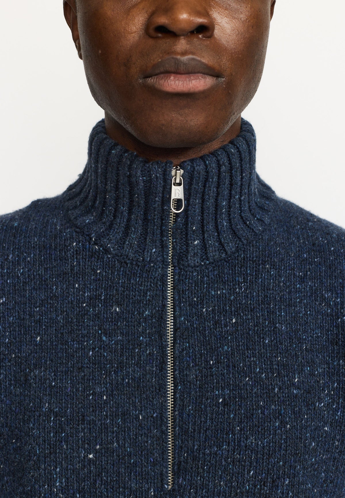 Revolution | Pull en tricot à demi-zip "6619" - Bleu marin