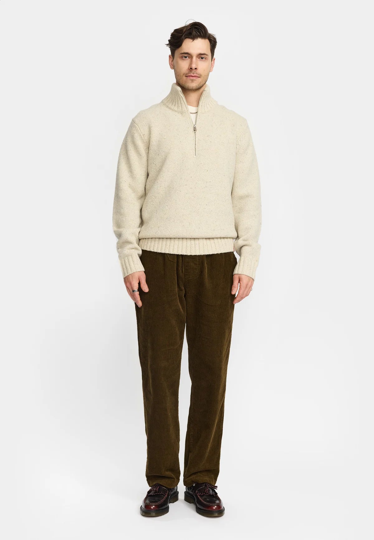 Revolution | Pull en tricot à demi-zip "6619" - Blanc cassé