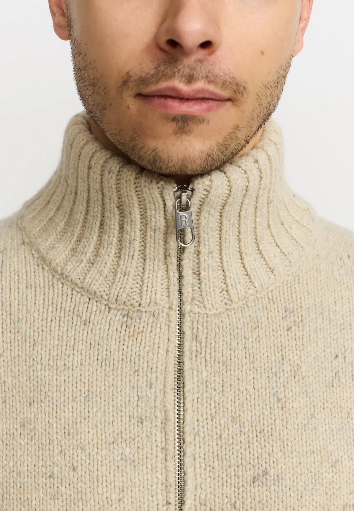 Revolution | Pull en tricot à demi-zip "6619" - Blanc cassé