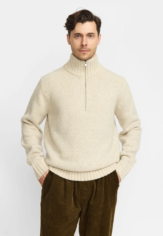Revolution | Pull en tricot à demi-zip "6619" - Blanc cassé