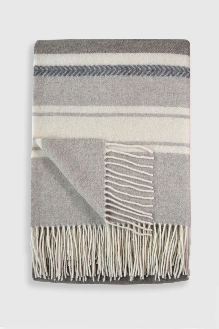 Linen Way | Couverture " Hanover" - Brun & Ivoire