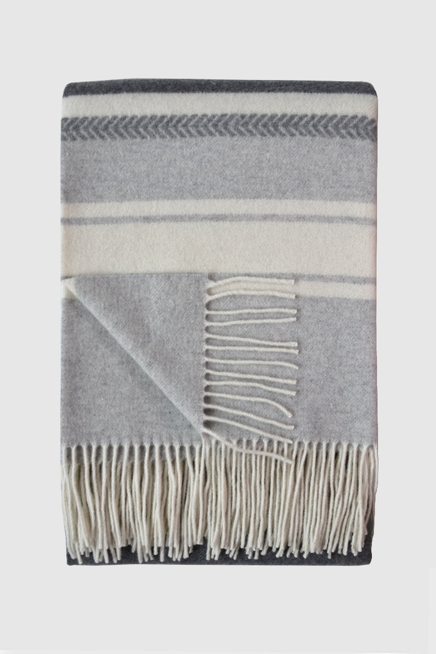Linen Way | Couverture " Hanover" - Gris & Ivoire