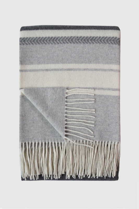 Linen Way | Couverture " Hanover" - Gris & Ivoire