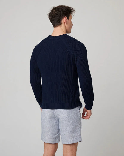 Peregrine | Pull à col rond ''Harry'' en coton - Bleu marine