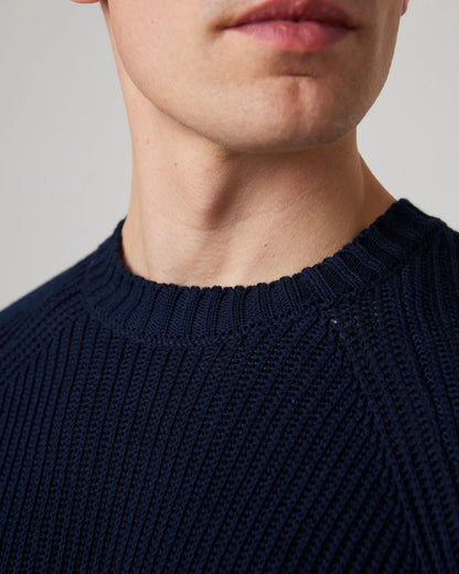 Peregrine | Pull à col rond ''Harry'' en coton - Bleu marine