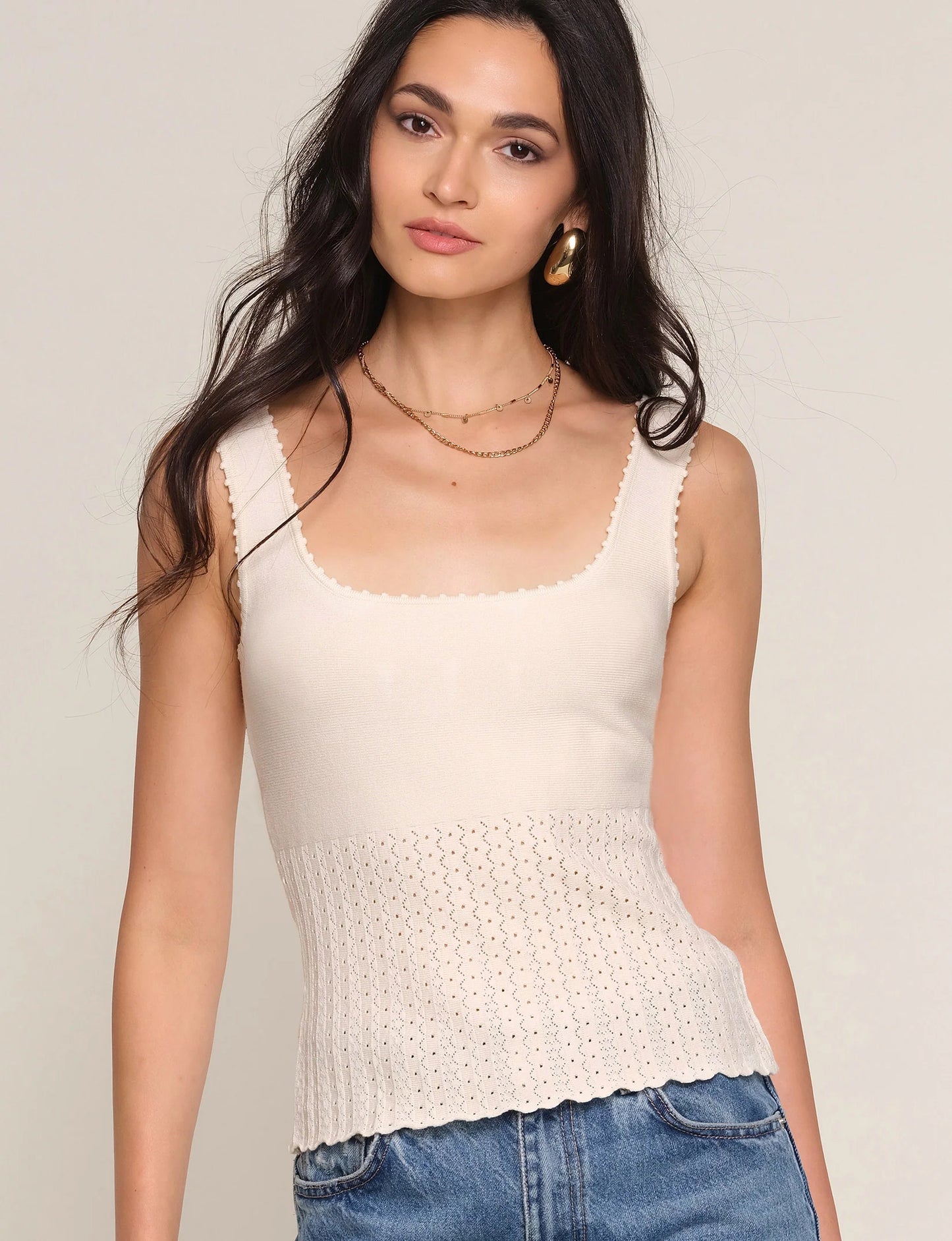 Heartloom | Débardeur en maille Sevilla  - Coquille d'œuf