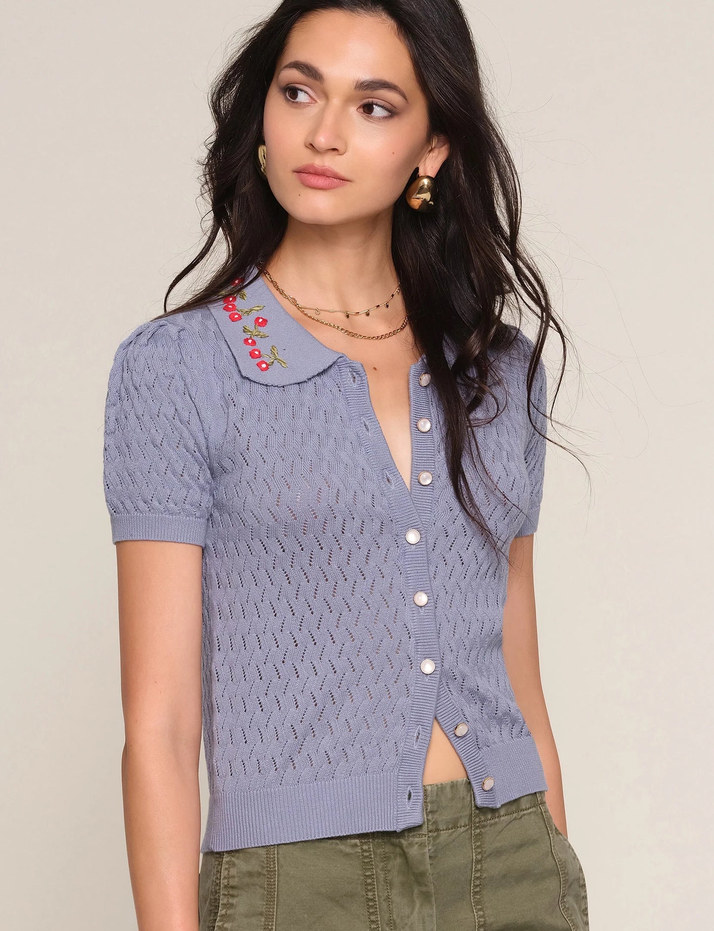 Heartloom | Cardigan  "MANTA"- Bleu